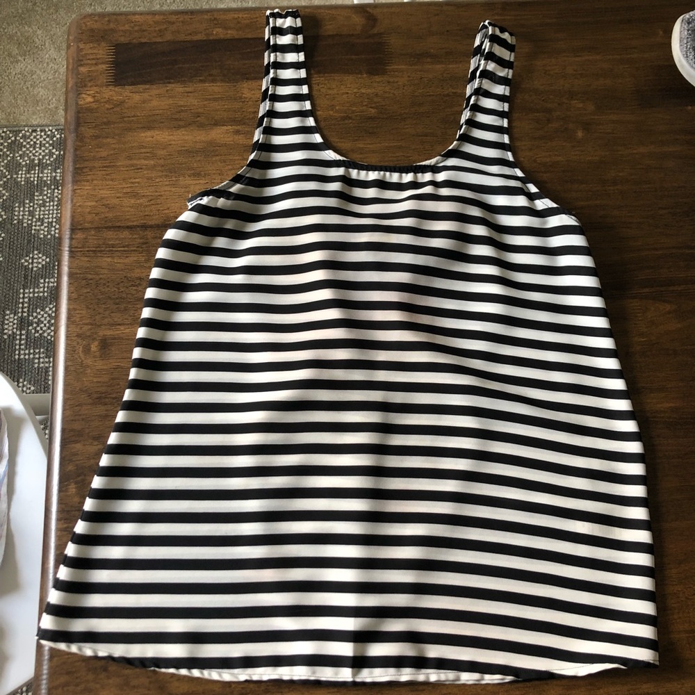 Everly Black & White Striped Top w/ Bow on Back